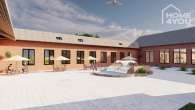 Unique: Modern loft manor house in renovated square courtyard, 5 rooms, 3 bedrooms, 162 sqm - Terrassen