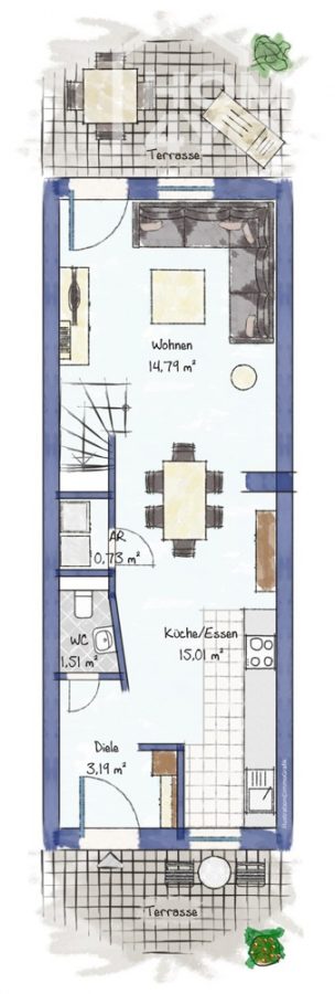 Unique : Loft moderne dans une cour carrée rénovée, 4 ch., 3 ch., 85 m², avantage fiscal important - Grundriss EG