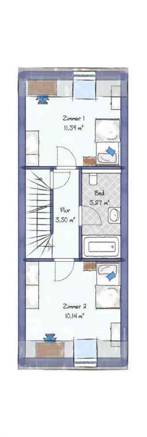 Unique : Loft moderne dans une cour carrée rénovée, 4 ch., 3 ch., 85 m², avantage fiscal important - Grundriss OG