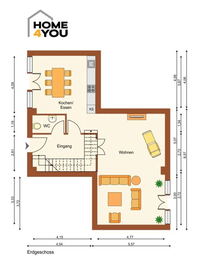 LOFT im luxuriös sanierten Gutshof, 134 qm, 2 SZ, Bad, WC, EBK, Garten&Terrassen, Garage &Stellplatz - EG