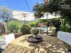 Casa histórica de piedra, 125m², 3 dormitorios, 2 baños, suite de invitados, jardín, calefacción central, doble acristalamiento, chimenea - Terrasse