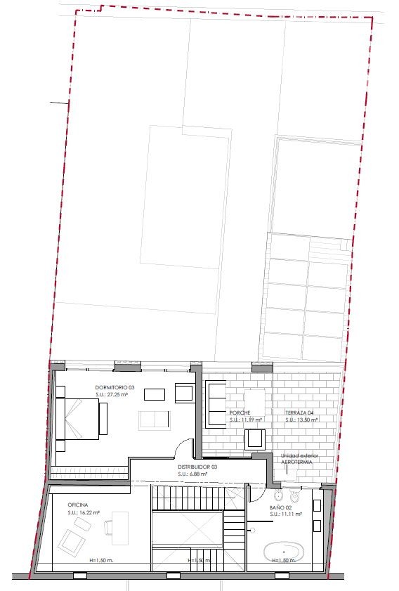 Imponente casa adosada de diseño libre, 544m², 3 plantas, 13 habitaciones, terrazas ajardinadas, cisterna - Projekt 2. OG