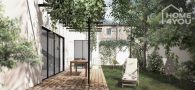 Único adosado nuevo de 102 m2, 3 dormitorios, piedra natural, terraza y jardín, aire acondicionado, jacuzzi - Innenhof