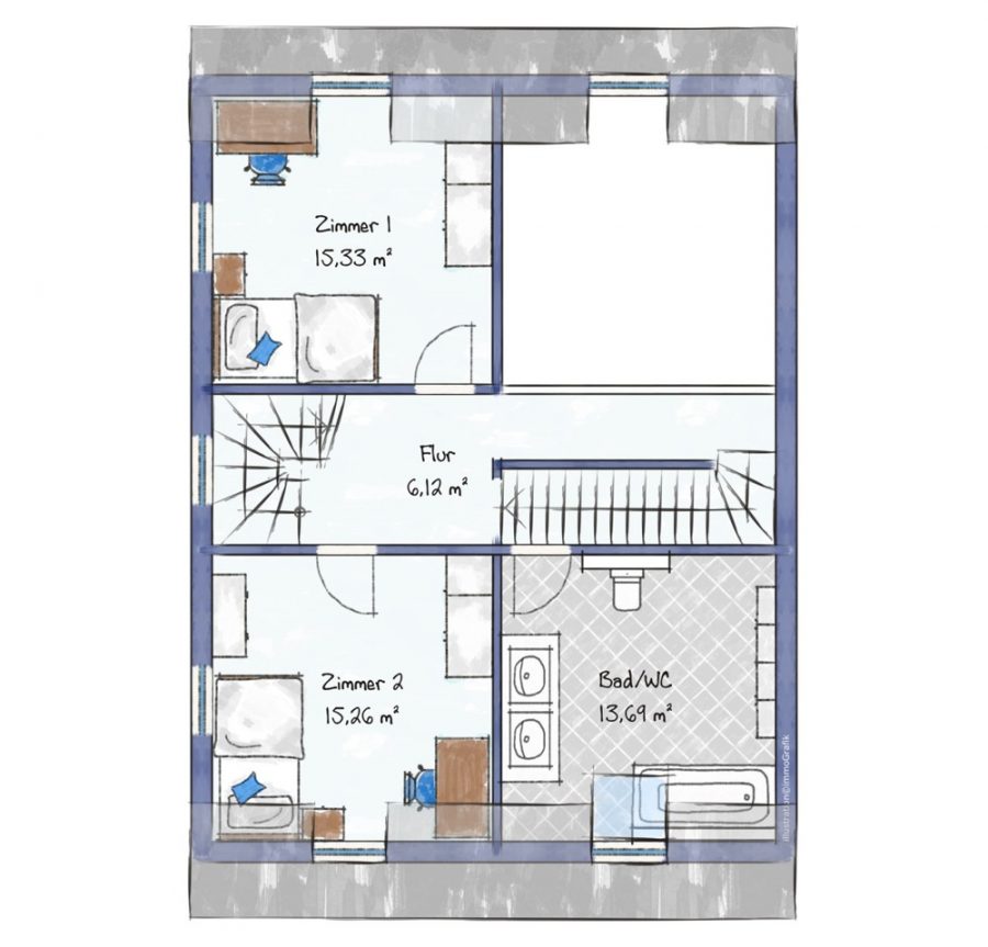 Unique : Loft moderne dans une cour carrée rénovée, 5 ch., 3 ch., 162 m² avec avantage fiscal important - Grundriss OG