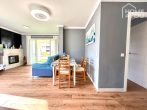 Appartement moderne Colonia Sant Jordi, 81m², 3ch, terrasse, vue sur mer, chauffage, cheminée, cuisine équipée - Wohnzimmer