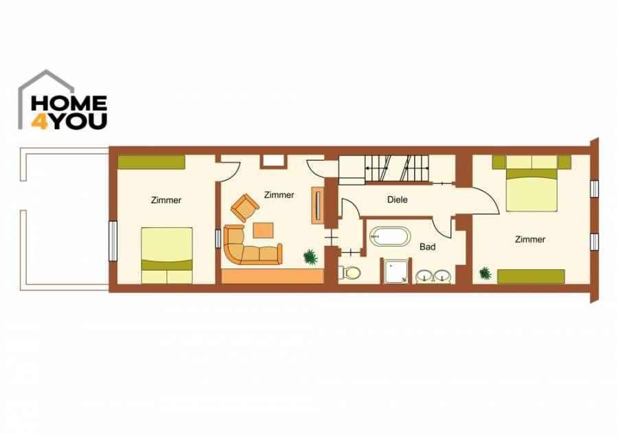 Modernes Stadthaus im Ibiza-Stil, hochwertig renoviert, 200 m², 4 SZ, 3 Bäder, Patio & Dachterrasse - Etage 1
