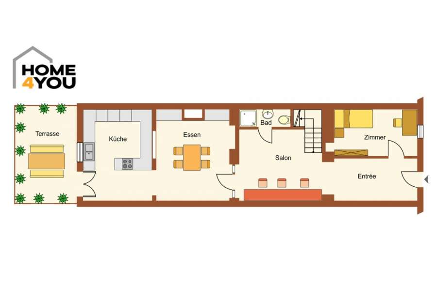 IBIZA-Style: Modern townhouse, renovated to a high standard, 200 m², 4 bedrooms, 3 bathrooms, patio, roof terrace - Erdgeschoss