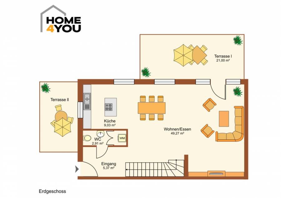 LOFT im luxuriös sanierten Gutshof, 142 qm, 2 SZ, 2 Bäder, WC, EBK, großer Garten&Terrassen, 2x TG - EG