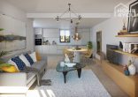 Fantastic newly built maisonette in Ses Salines, 99m², 2 bedrooms, 2 bathrooms, garden, terrace, pool, parking space - Wohnbereich