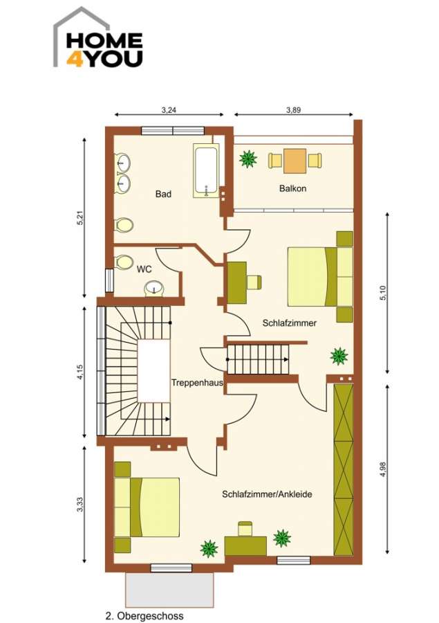 Repräsentative Denkmal-Villa im Villenviertel – 8-10 Zi., Wohnen & Arbeiten auf 270 qm, Garten - 2. OG