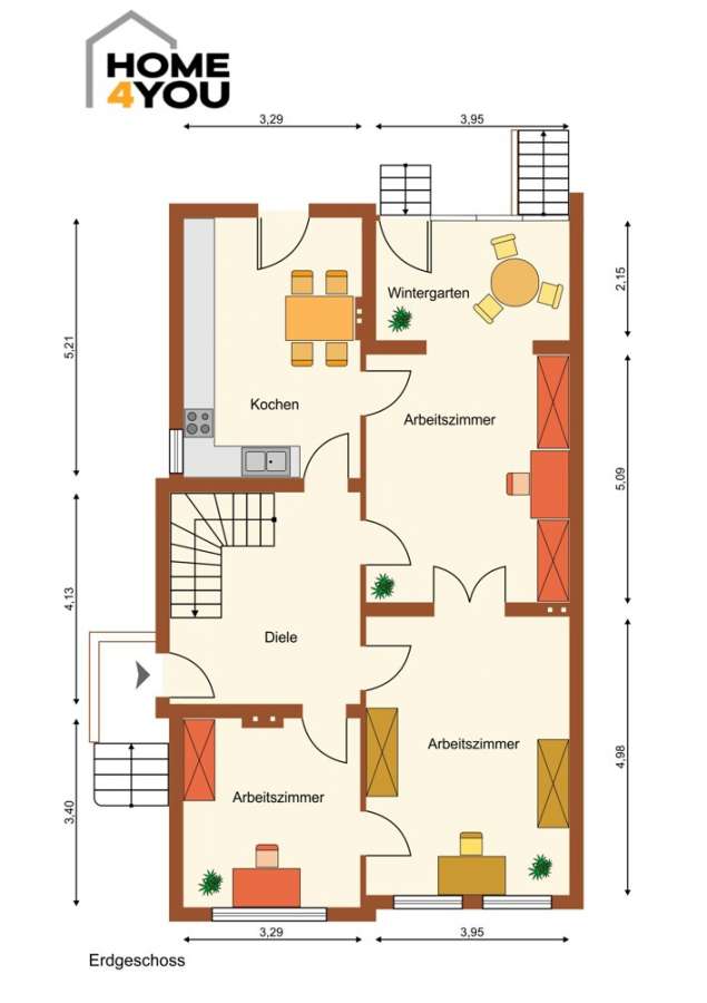 Repräsentative Denkmal-Villa im Villenviertel – 8-10 Zi., Wohnen & Arbeiten auf 270 qm, Garten - EG
