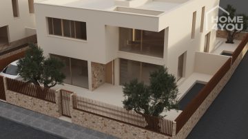 New build DHH in Can Picafort: 172sqm, 4 bedrooms, 4 bathrooms, garden, terrace, pool, air conditioning, parking space, year of construction 2025, 07458 Ca'N Picafort (Spain), Townhouse