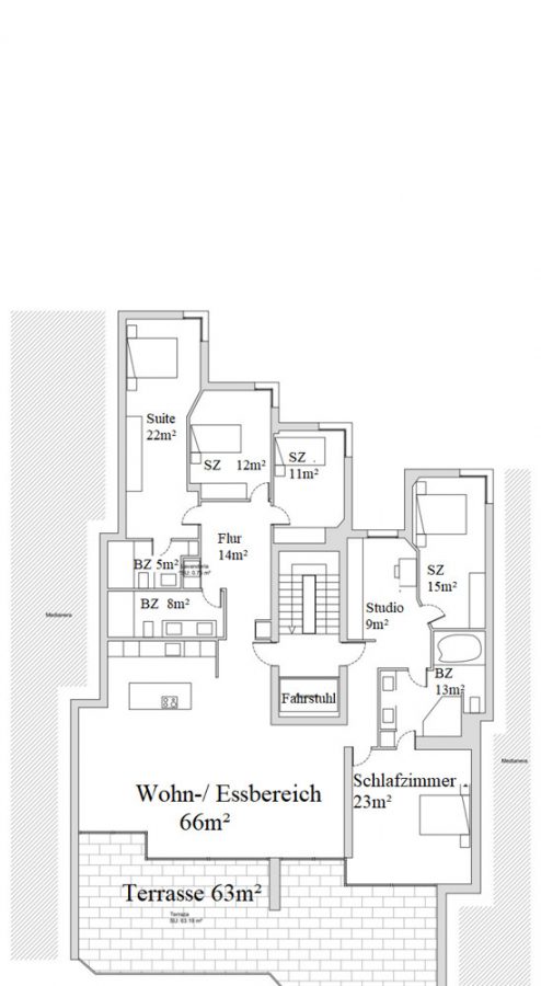 Luxus-Apartment in 1. Linie, direkter Meereszugang, 5SZ, 248qm, Klima, Fußbodenheizung, Garten, Pool - EG