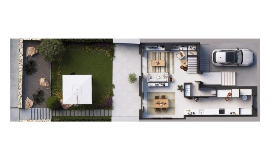 Fantástico chalet de nueva construcción en Esporles, 150m², 3 dormitorios, 3 baños, terraza, jardín, piscina, entrega 09/2025 - Erdgeschoss