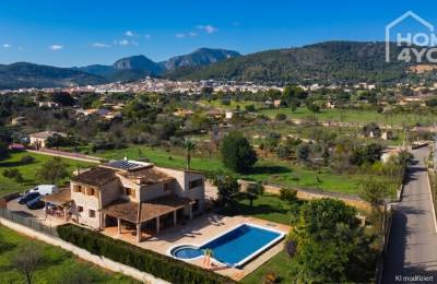 Mallorquinische Villa mit Salzwasserpool & Blick auf die Tramuntana, 4 SZ, 3 Bäder, Solar, Heizung, 07360 Lloseta (Spanien), Villa