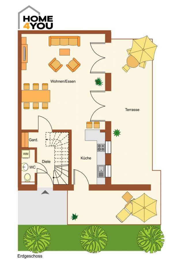Top-Angebot: Luxuriöses Gutshaus-LOFT, 140 qm, 2 SZ, 2 Bäder, WC, EBK, Garten&Terrassen, 2 TG-Plätze - EG