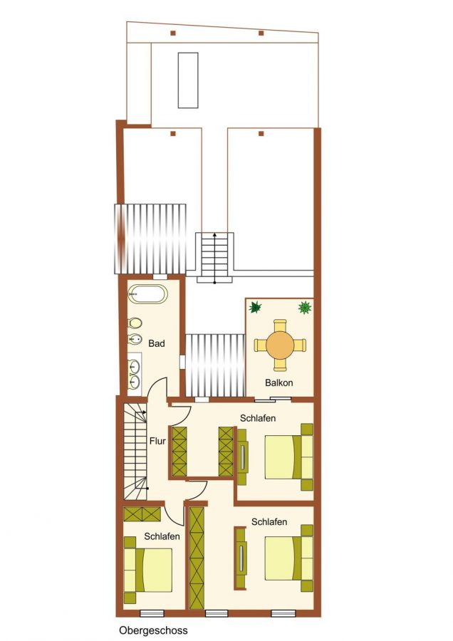 Wohntraum: Hochwertiges Design-Stadthaus, 3 SZ, 200 qm, Klima, Fussbodenheizung, Pool, Kamin, Garten - Grundriss OG
