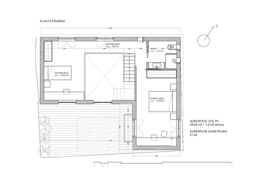 Gemütliches Eigenheim- Neubau im modernen Stil mit Patio in Felanitx, 100qm,modern, lichtdurchflutet - Grundriss OG