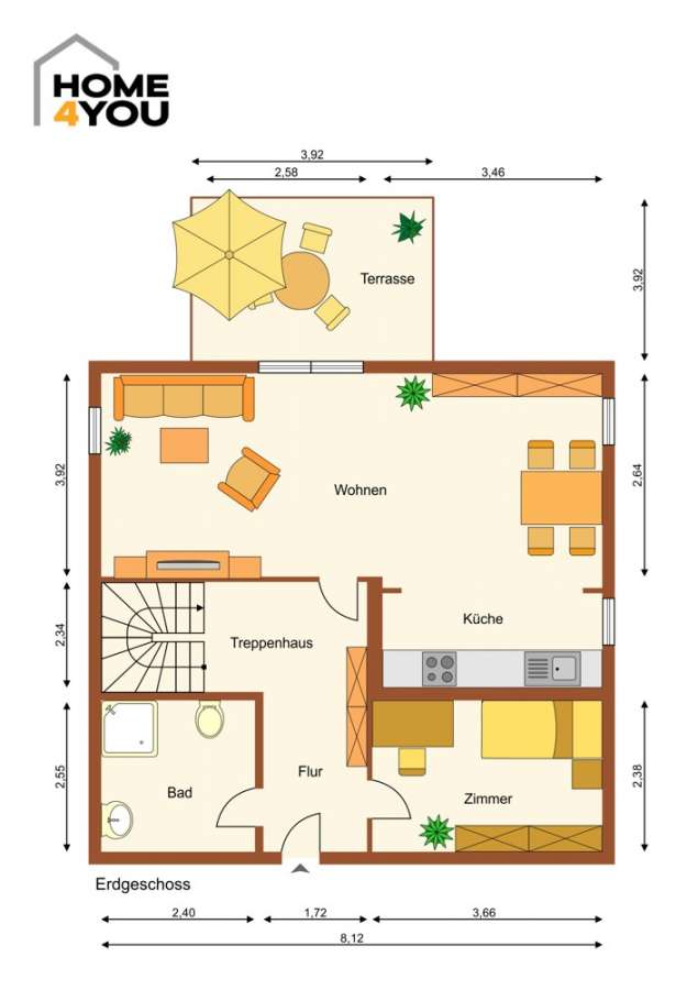Ruhiges EFH in Top-Wohnlage, KfW 70, 145 qm, 4 SZ, 2 Bäder, Keller, Wintergarten, Wärmepumpe, Garten - EG