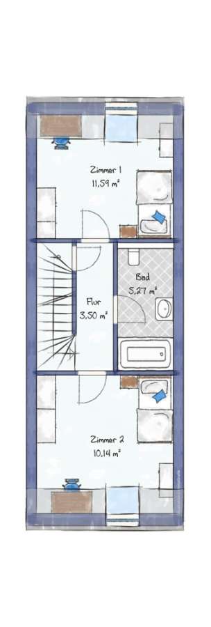 Unikat: Modernes Gutshaus-Loft in saniertem Vierkanthof, 4 Zi., 3 SZ, 85 qm, hoher Steuervorteil - Grundriss OG