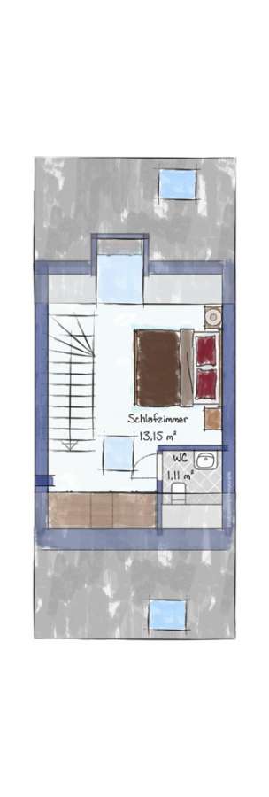 Unikat: Modernes Gutshaus-Loft in saniertem Vierkanthof, 4 Zi., 3 SZ, 85 qm, hoher Steuervorteil - Grundriss II OG