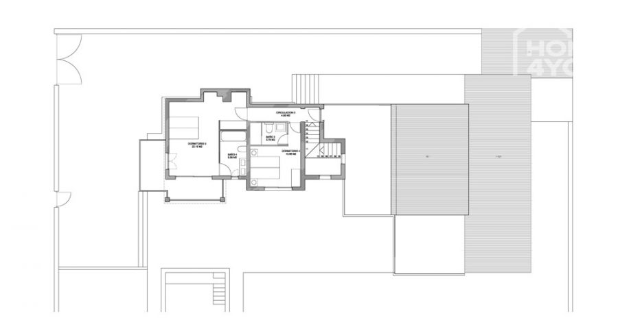 Modern villa - 255m², 5 bedrooms, 4 bathrooms, underfloor heating, garden, pool, close to the beach, alarm system, air conditioning - Grundriss Obergeschoss