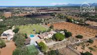 Finca mediterránea con 8.970m² en zona tranquila con pádelplatz, 4 dormitorios, 4 baños, invernadero, piscina, calefacción - Drohnenaufnahme
